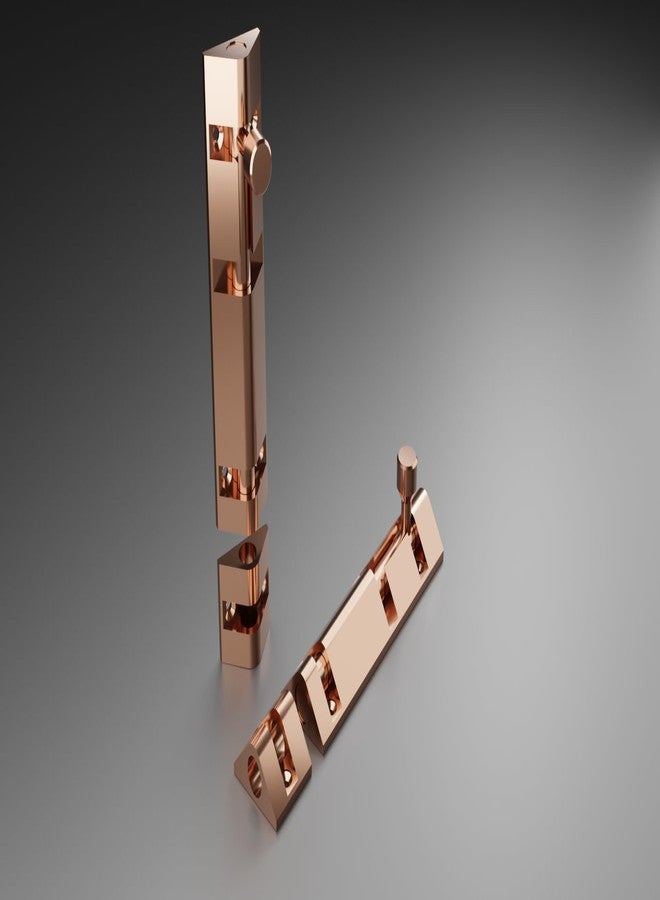 أتلانتيك مزلاج برج مثلثي أطلسي 10 بوصة، مزلاج برج للباب الرئيسي والحمام، مزلاج باب لغرفة النوم، مزلاج برج للمنازل والمكاتب والأبواب والنوافذ، سهل التركيب، لون ذهبي وردي، (عبوة من 6 قطع) - Image 2